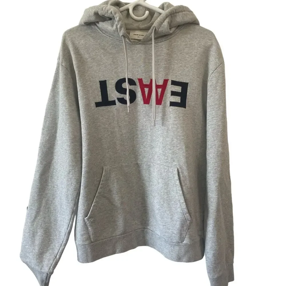 WOOD WOOD Men's Gray Heathrow Pullover Hoodie Size Large